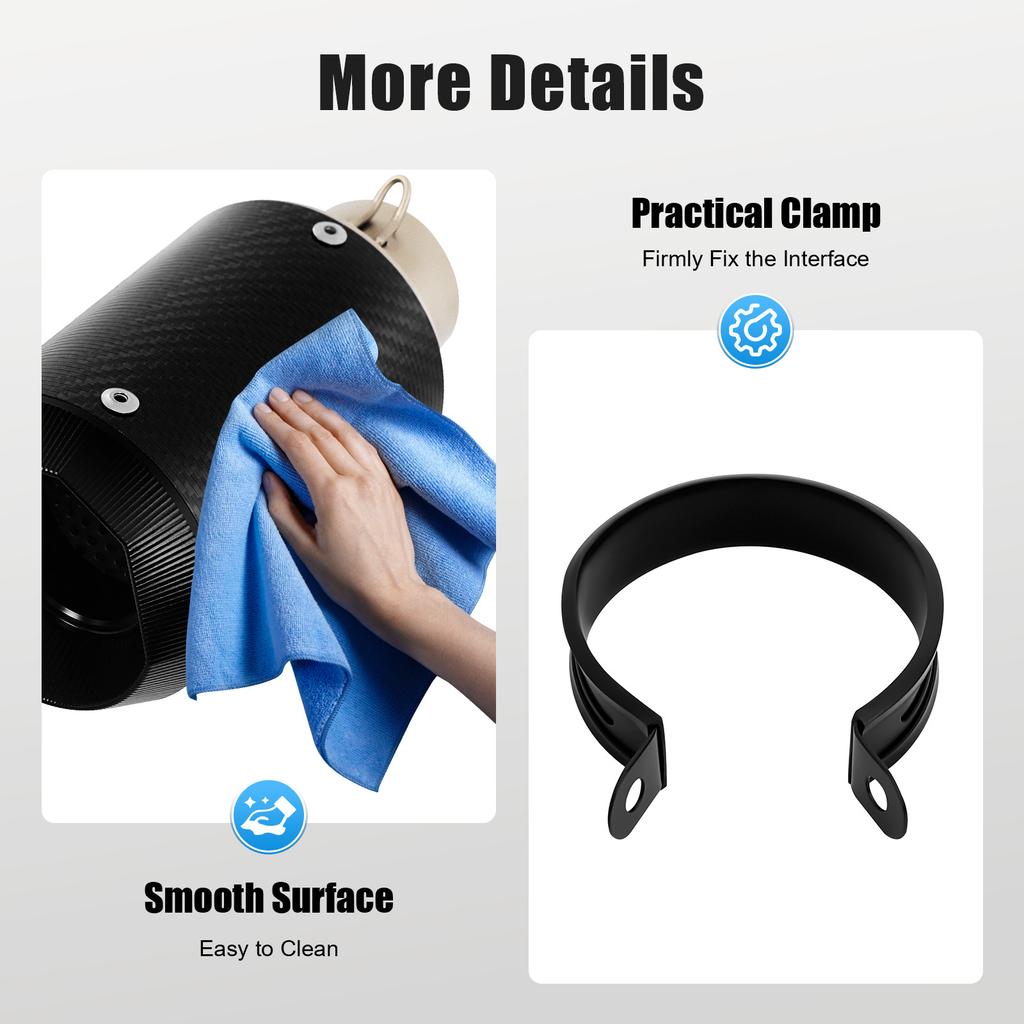 Universal Motorcycle Exhaust Pipe 2 Inch Carbon Fiber Muffler Muffler Silencer for Dirt Bike Scooter ATV