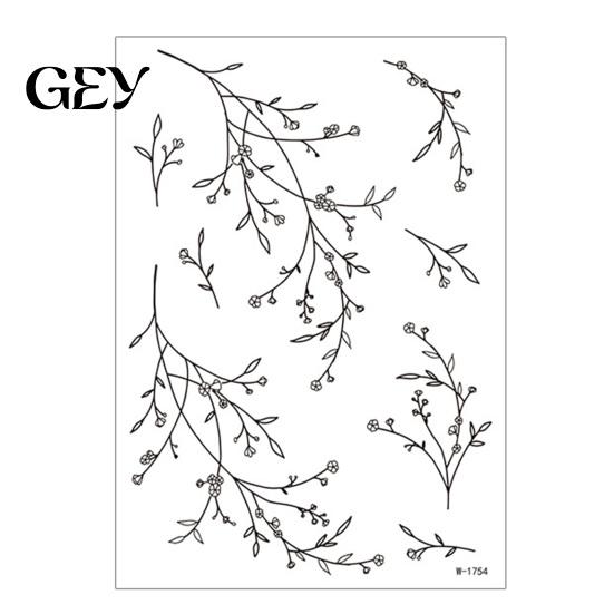 Temporary Tattoo Stickers 1 Sheet Stickers, Waterproof Flowers Leaves Tattoos, Safe Tattoos for Skin Fake Arm Shoulder Legs Back Men Women Non-toxic