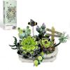 Mini Succulent Bonsai Tree Building Block Set Cherry Blossom Tree House Toy Set
