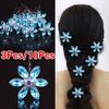 3Pcs/10PCS Blue  Flower Hair Sticks  Wedding Hairpins Bridesmaid Hair Accessories J