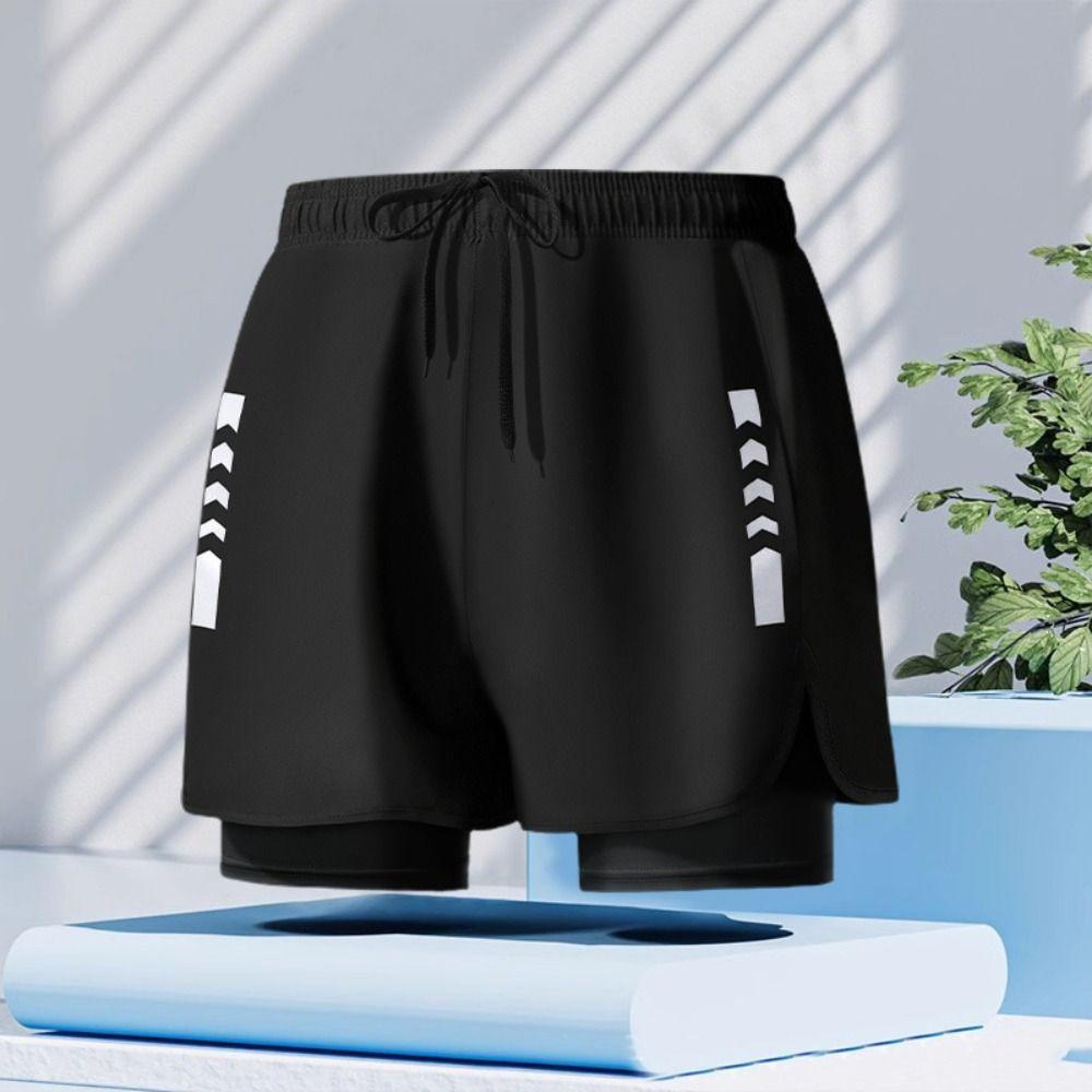 Short Pants Swimming Trunks Shorts Double Layer Men's Jogging Shorts Surfing