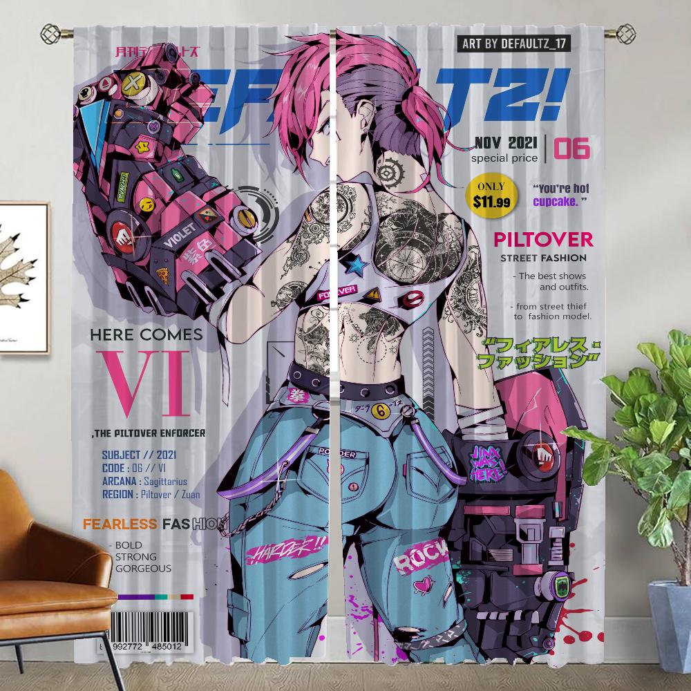 Tulle for Bedroom Hentai Blackout Curtain for Room 2 Panel Modern Living Room Curtains Shades Halloween Decoration Partition