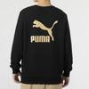 Puma Свитшот унисекс с принтом букв на спине, повседневный, с круглым вырезом, длинными рукавами, черный 625825-01