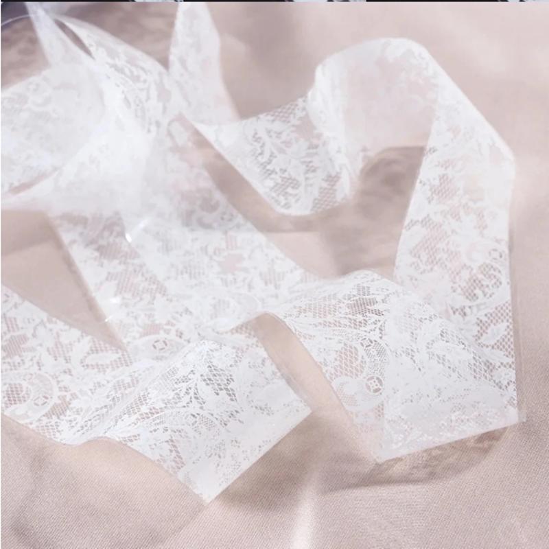 10 рулонов/коробка Белый Черный Кружевной Набор Фольги для Нейл-арта Наклейки для Переноса на Ногти Бумага для DIY Маникюра Аксессуары для Украшения Ногтей