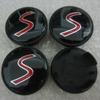 4 шт., 54 мм, логотип S, эмблема центра колеса автомобиля для MINI Cooper S, 54 мм, черные колпачки для центральных ступиц колес