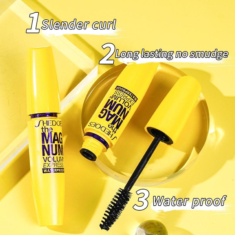 Mascara Lengthening Black Lash Eyelash Extension Eye Lashes Brush Beauty Makeup Long-wearing Yellow Color Mascara Stage Makeup Sensation