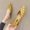 Flat Shoes Women Elegant Women's Breathable Hole Shoes Pointy Shallow Mouth Hollow Leisure Commuter Footwear Spring Summer