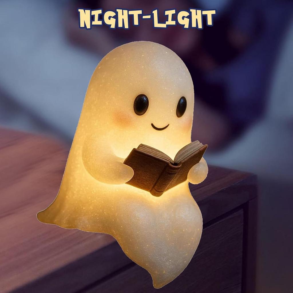 Призрачная лампа для чтения, Хэллоуинская светящаяся статуэтка призрака, ночник, украшение для дома, каминной полки, светящийся декор на Хэллоуин, для спальни, кабинета