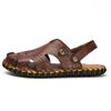 Летние мужские удобные сандалии дышащие слипоны уличная пляжная обувь для мужчин модные трендовые взрослые повседневные кожаные сандалии