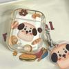 Cute Bread Dog Imd Keychain Cartoon Wavy Earphone Case For Apple Airpods 3 Pro 2 1 2nd Wireless Bluetooth Charging Box Capa