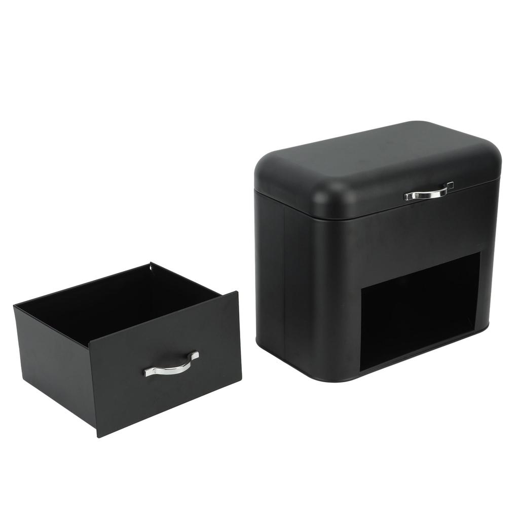 Iron Bread Box 2 Shelves Large Capacity Large Farmhouse Bread Container for Bread Bagels Cookies