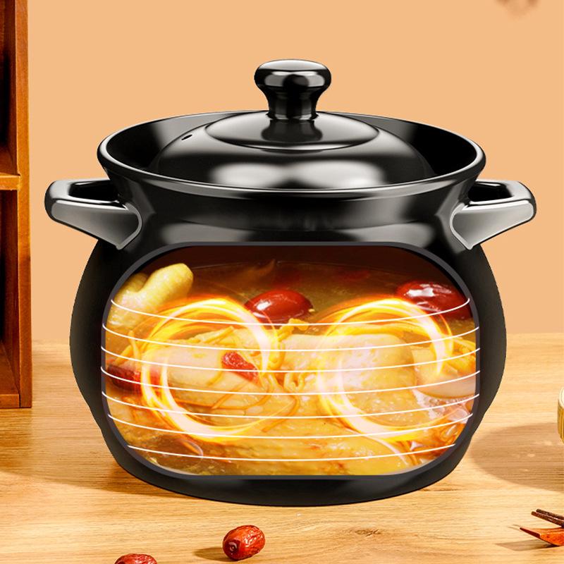 Thickened Ceramic Pot for Soup & Porridge, Anti-Dry, Slow Cooker, Gas Stove Safe