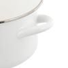 Bestco Enamel Casserole Pot, 22cm, with Glass Lid, Induction and Gas Compatible, White, NQ-0254, Bran