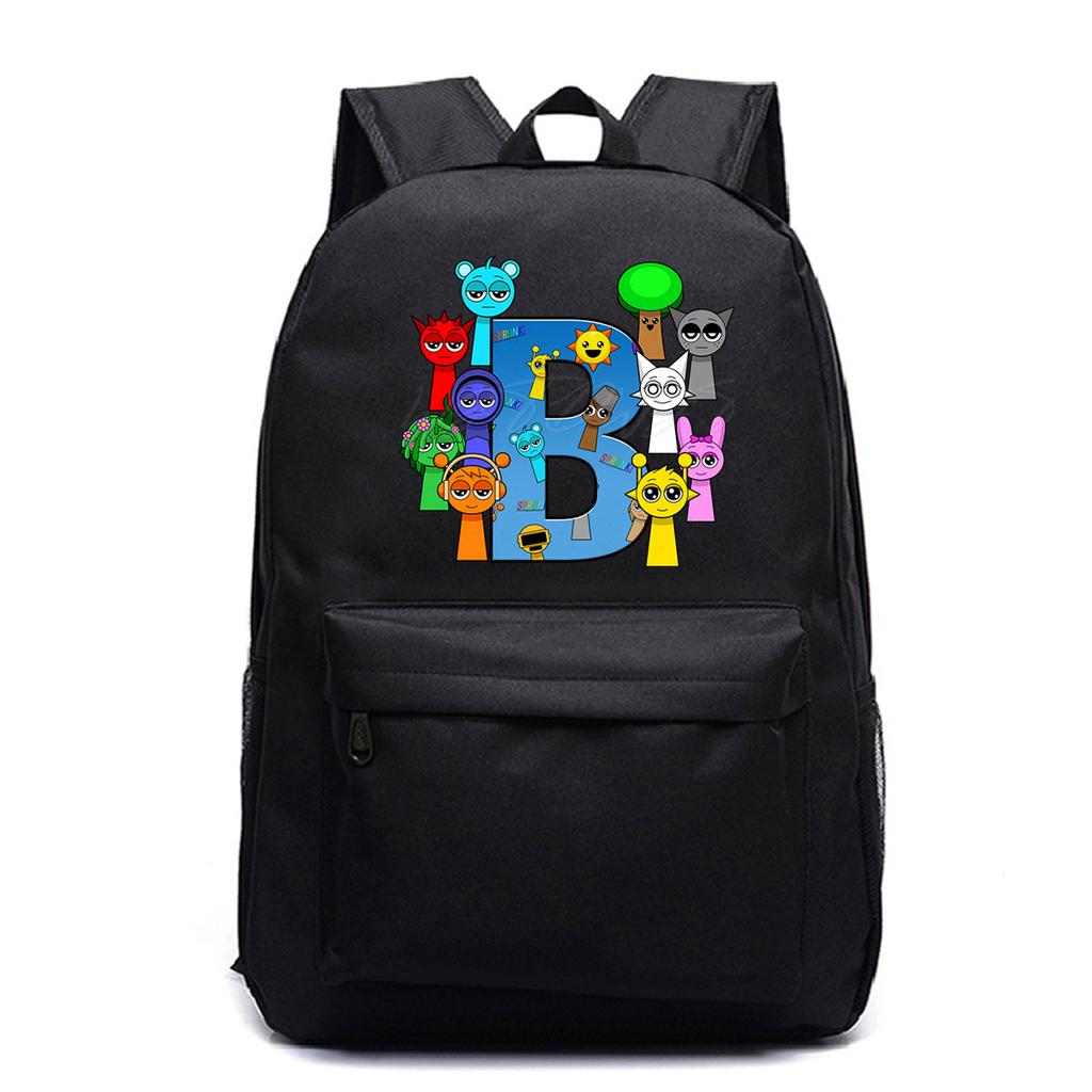 Leisure Travel Backpack Rhythm Box 26 Letter School Bag Elementary and Secondary School Students Peripheral Backpack Trend