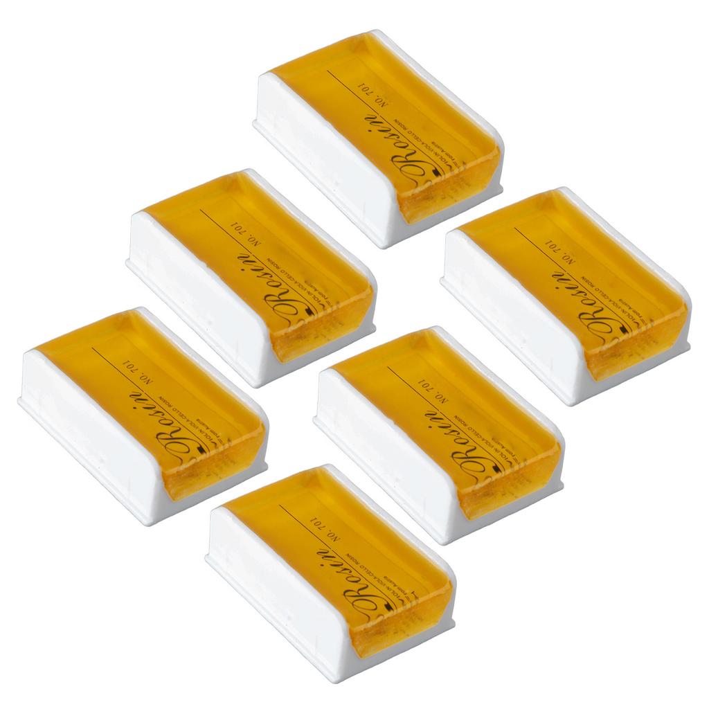 6Pcs Violin Rosin Bow String Rosin Instrument Accessory Low Dust Universal for Viola Cello Yellow