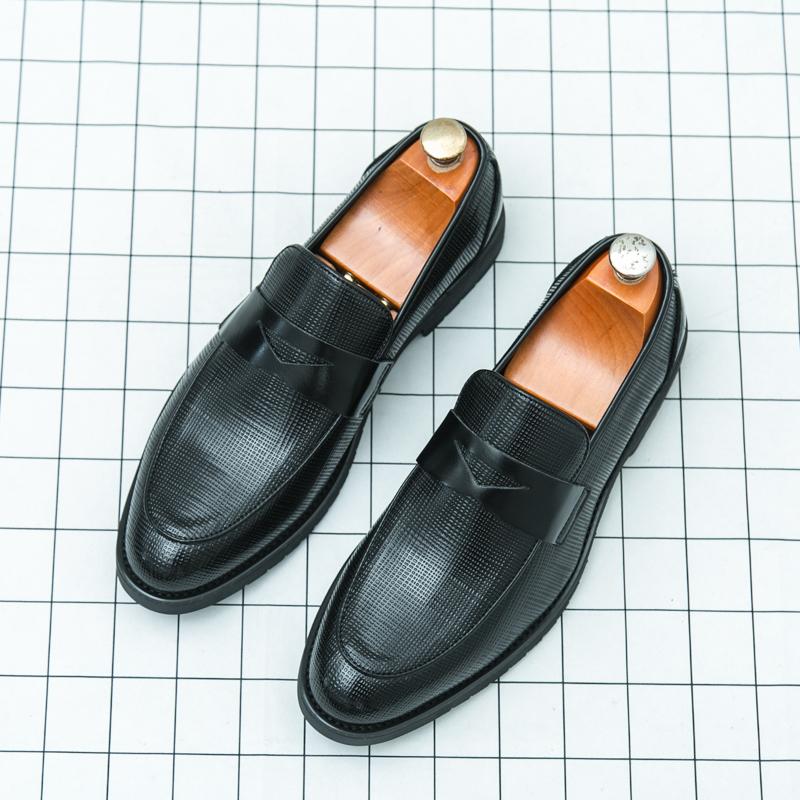 Non-Slip Leather Loafers All-match Business Shoes Vintage Men Casual Shoes New Brand Flats Outdoor for Men Lazy Footwear