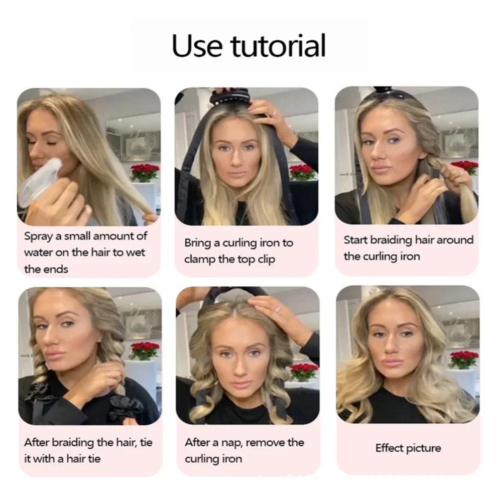 1 шт. Плойка без нагрева для ленивых людей, естественно не повреждающая волосы, инструменты для моделирования, плойка для крупных волн, подходит для ночи