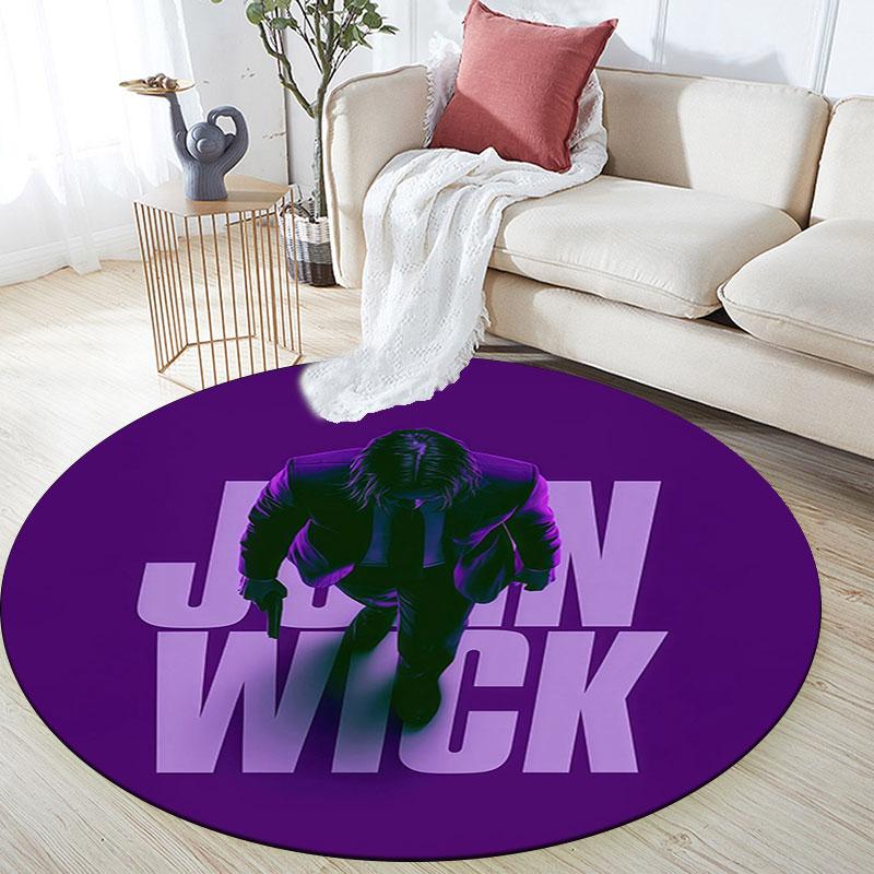 John Wick pattern round rug,Carpet Rug for Living Room Bedroom Playroom ,Non-slip Floor Mat,Holiday Gifts and Birthday Gifts.