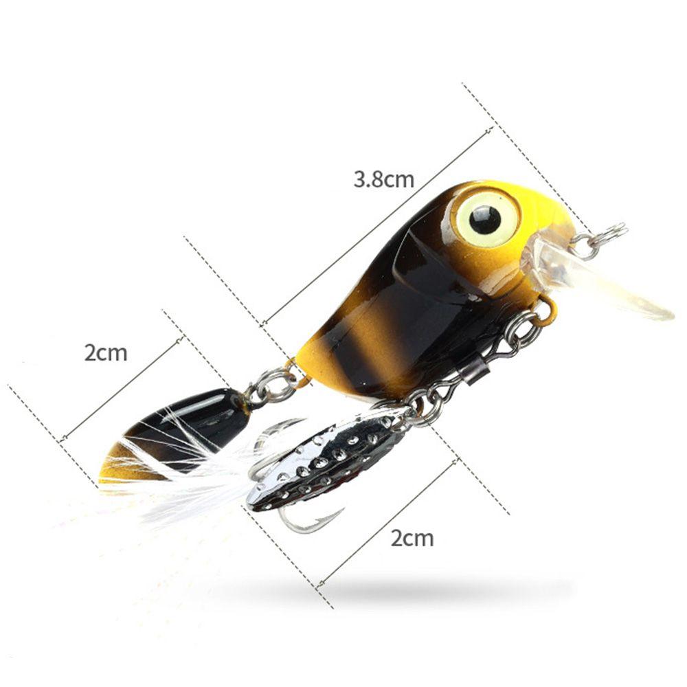 Hot Durable Sequins 3.8cm 5g Crank Bait Treble Hook Rotating Spinner Spoon Fishing Lure