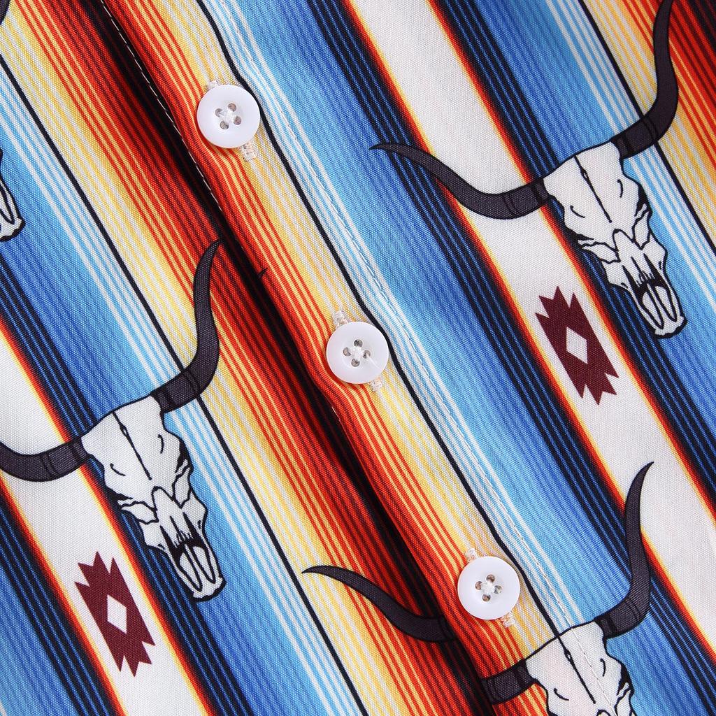 Летние рубашки для маленьких мальчиков, рубашки с короткими рукавами и пуговицами с графическим принтом крупного рогатого скота, кактуса, блузка, топы, детская одежда