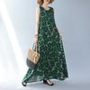 Boho Maxi Summer Plus-size Sleeveless Crew Neck Print Dress