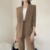 Spring Autumn Elegant Fashion Solid Color Suit Women Long Sleeve Simple Cardigan Coat Female Blazer Top