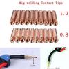 10pcs MB-15AK M6*25mm MIG/MAG Welding Torch Contact Tip Gas Nozzle 0.8/1.0mm