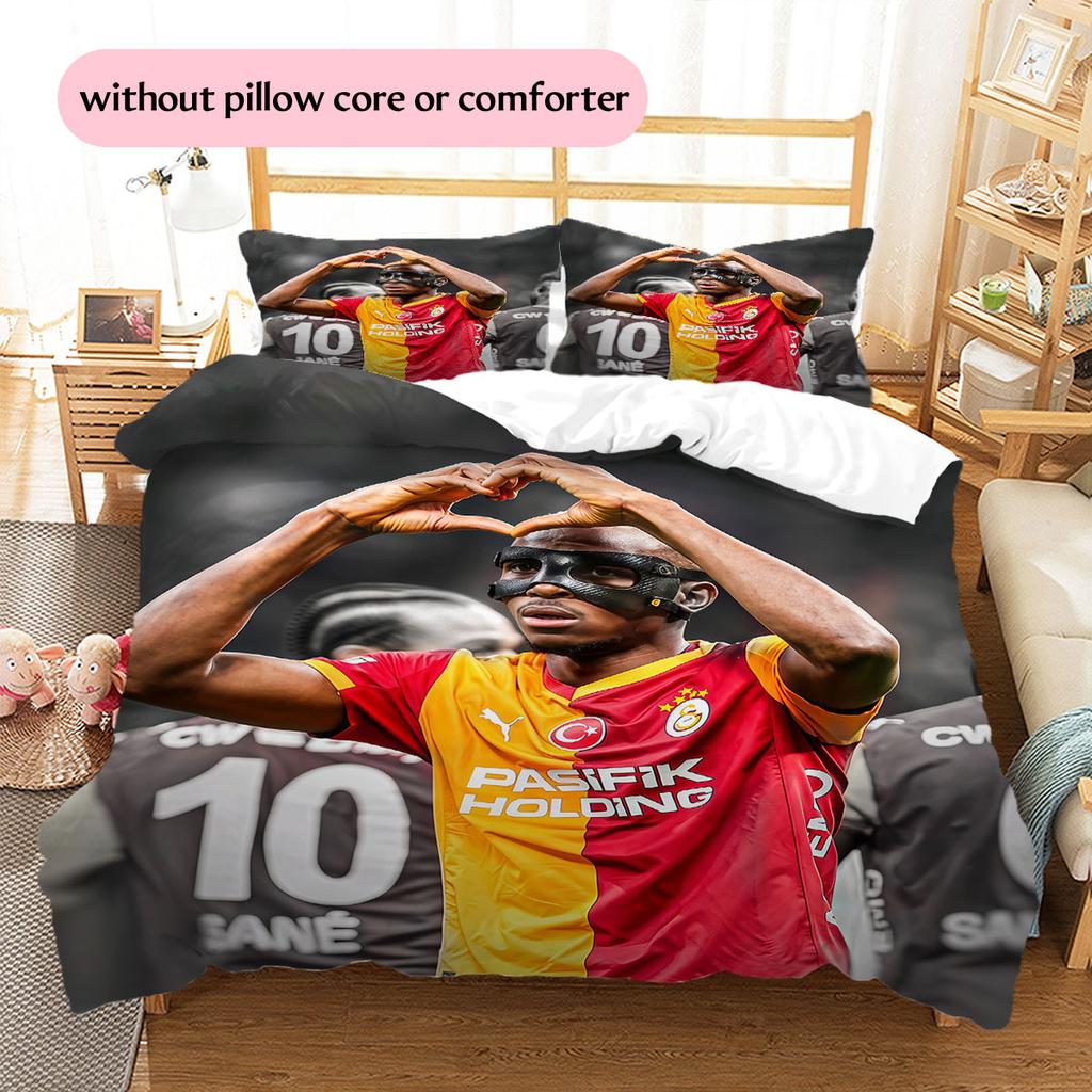 Galatasaray Victor Osimhen Pattern Bedding Home Decoration Birthday Gift ( 1 duvet cover + 2 pillowcase, without core),fan merchandise.