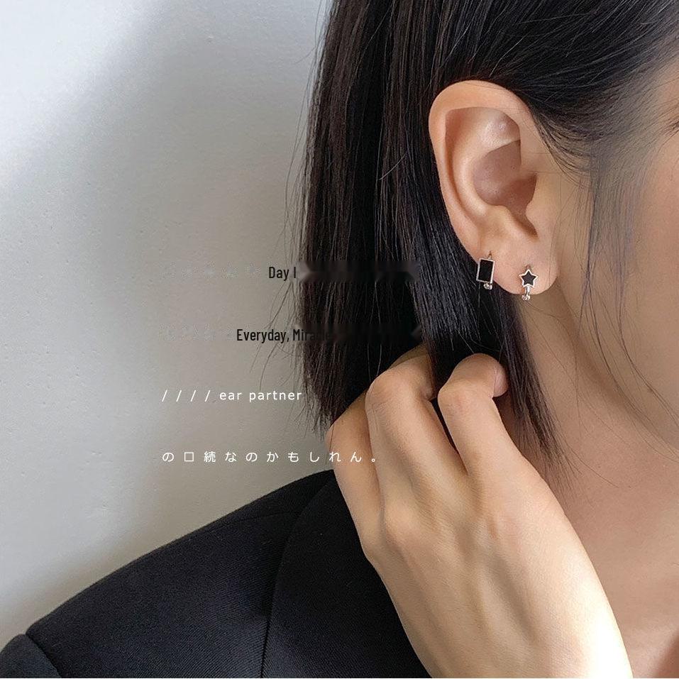 Серьги S925 Silver Retro в гонконгском стиле в корейском стиле Love для женщин - элегантный и шикарный дизайн