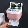 Wall Mount Toilet Paper Holder Waterproof Mobile Phone Storage Shelf Toilet Paper Storage Rack