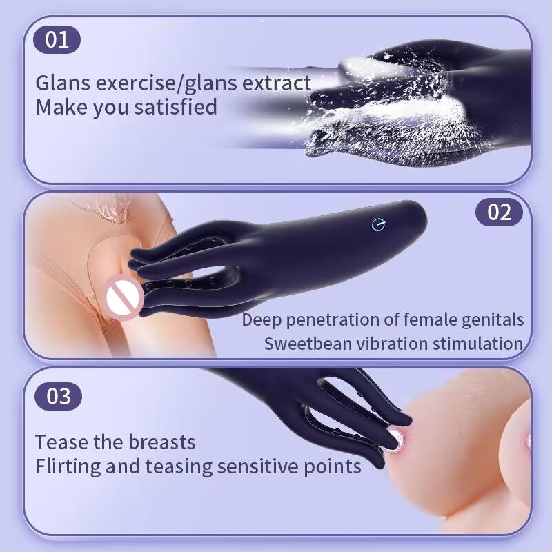 Glans Trainer Penis Delay Trainer G Spot Masturbator Soft Fingertip Prolong Endurance Massage Vibrator Erotic Toys Masturbator