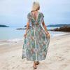 Женские платья Новые праздничные пляжные платья V-образный вырез Платья с разрезом Модные облегающие длинные платья