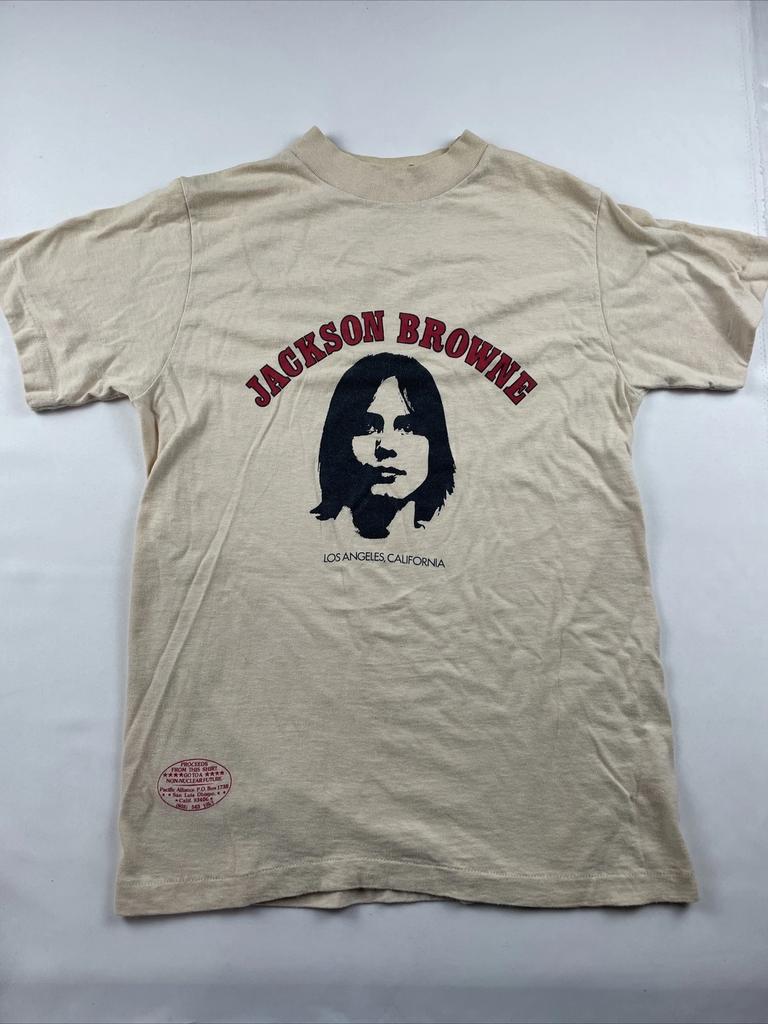Vintage 70s Jackson Browne Los Angeles Ca TShirt Proceeds To NonNuclear Future
