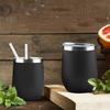 Stainless Steel Wine Cup with Leak-Proof Lid Hot Cold Drinks Portable Travel Cup Anti-Slip Design Insulated Thermal Mug