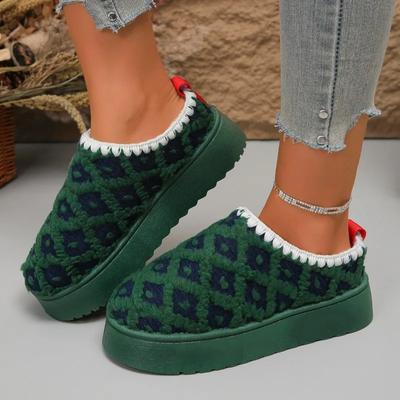 Модная брендовая обувь для женщин 2024 года, новые зимние женские плюшевые тапочки, модные уличные тапочки на толстой подошве, удобные теплые тапочки с закрытым носком