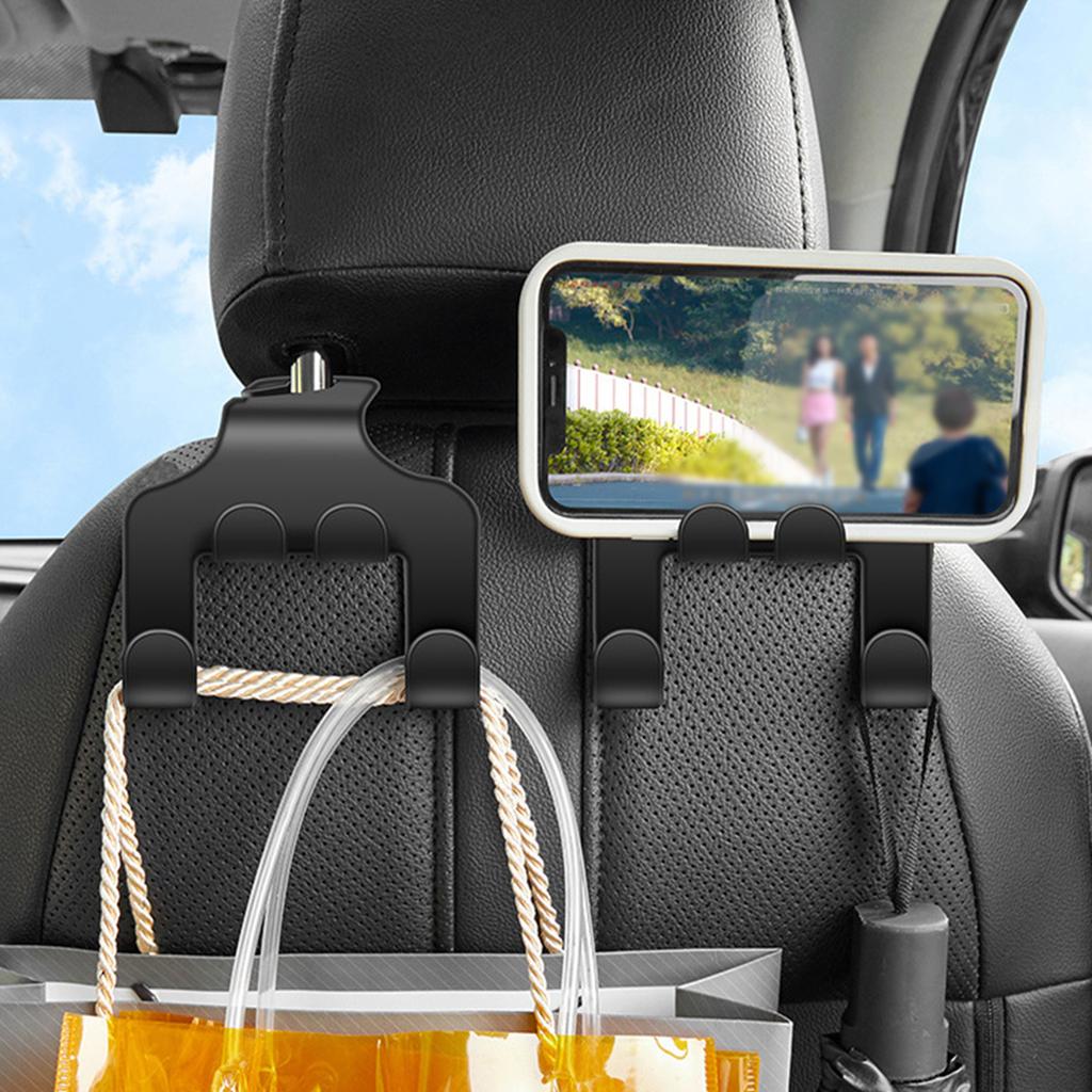 Car Seat Headrest Hook Easy to Install Sturdy Durable Car Seat Hanger for Water Bottle Handbags Mobile Phone