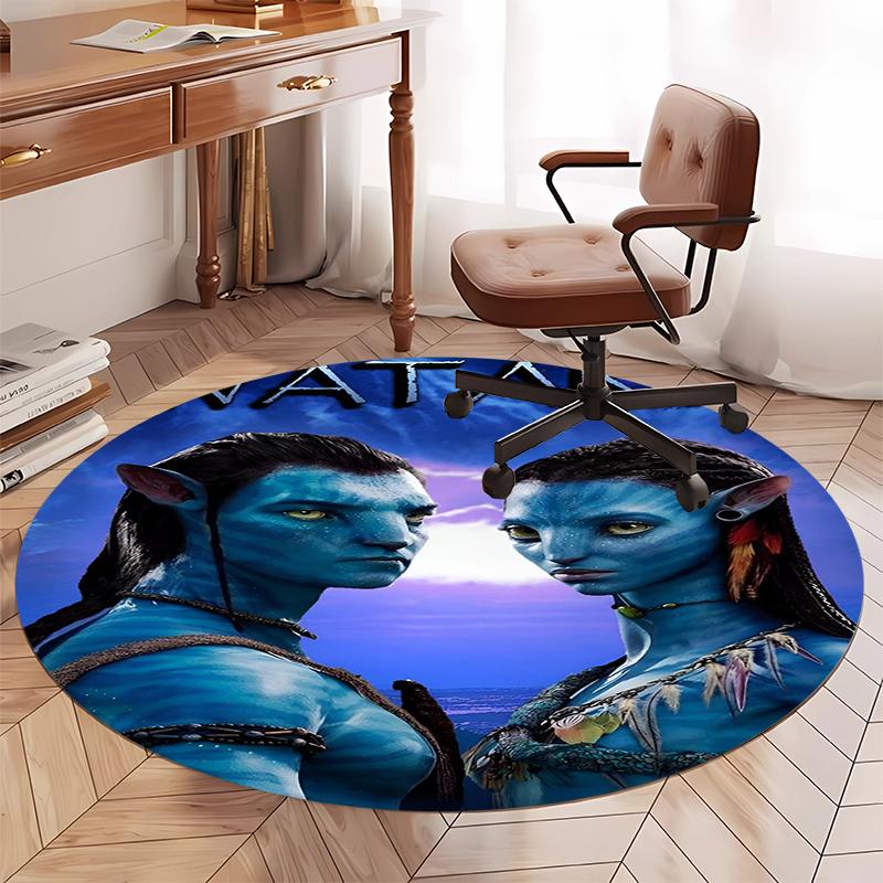Avatar Printed Round Rug Carpet Chair Rug Area Rug Entryway Doormats,for Office Chair Living Room Bedroom Kitchen Room.