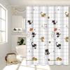 Naughty Cat Illustration Shower Curtain Home Aesthetic Bathroom Partition Curtain Internet Celebrity Style Bathroom Decoration Essential