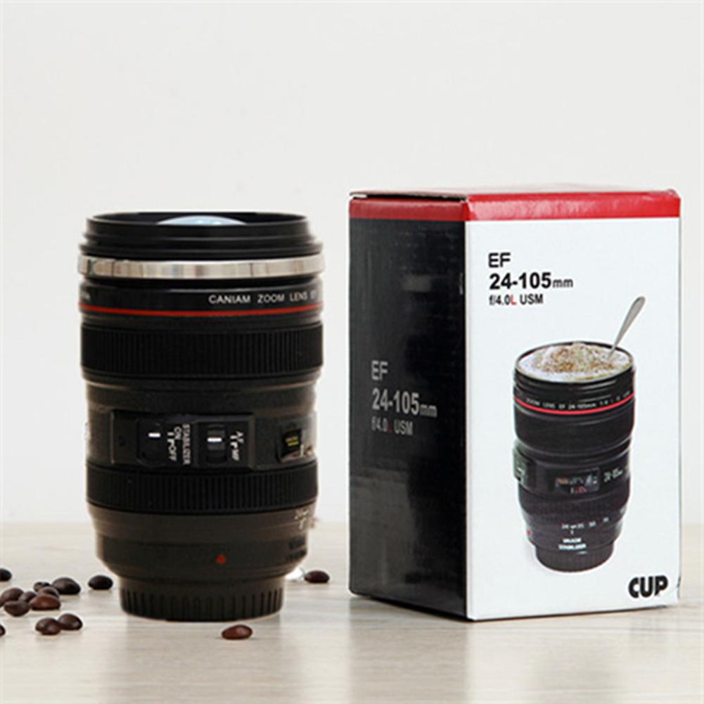 Camera Lens Coffee Mug 350ml Stainless Steel Insulated Reusable Travel Cup Creative Gift For Photographers