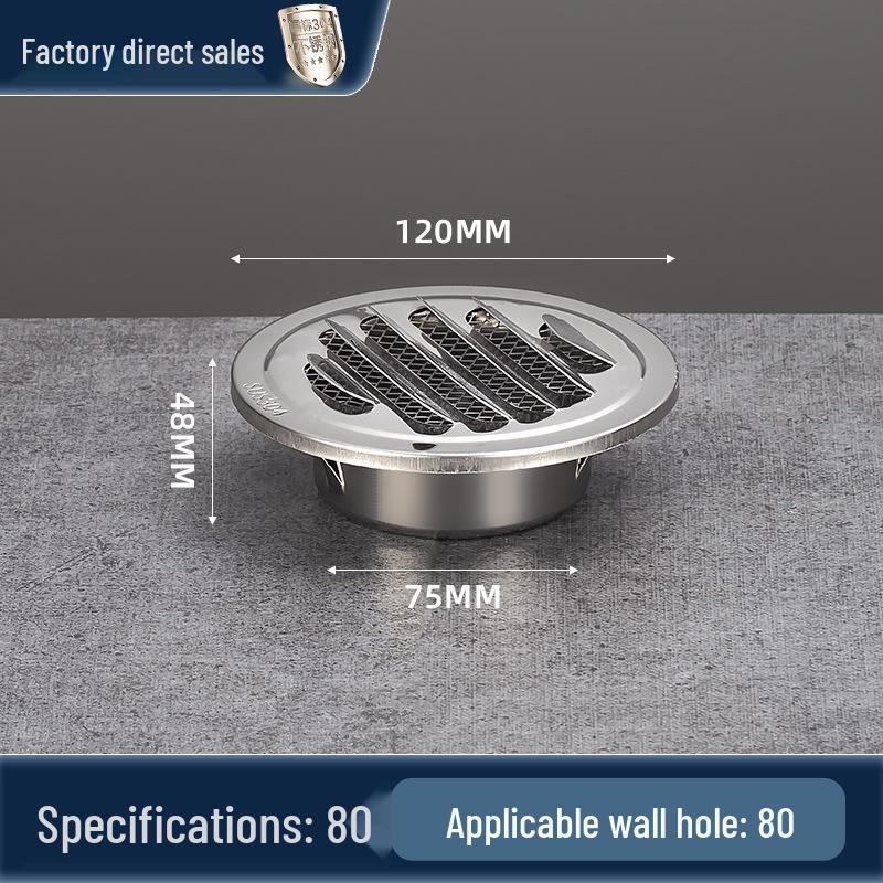 304 Stainless Steel Flat Head Exterior Windproof Vent Cap for Fresh Air Inlet