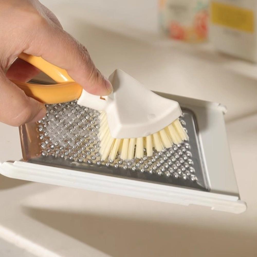 3pcs Multifunctional Foldable Cleaning Brush Short Handle Crevice Cleaning Brush Bathroom