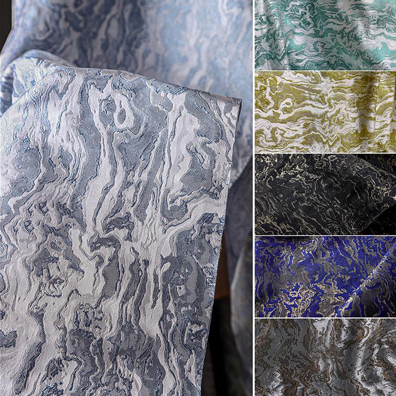 50*145см Волна Лава Плетение Жаккардовая Ткань Блестящая Глянцевая Тяжелая Вышивка Текстура Дизайнерская Ткань Для Шитья Пальто Куртки Брюк