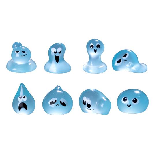 8 шт./компл. фигурка водяного духа, светящаяся мини-украшение водяного эльфа, миниатюрная мультяшная статуэтка в виде капли воды, игрушка-микропейзаж