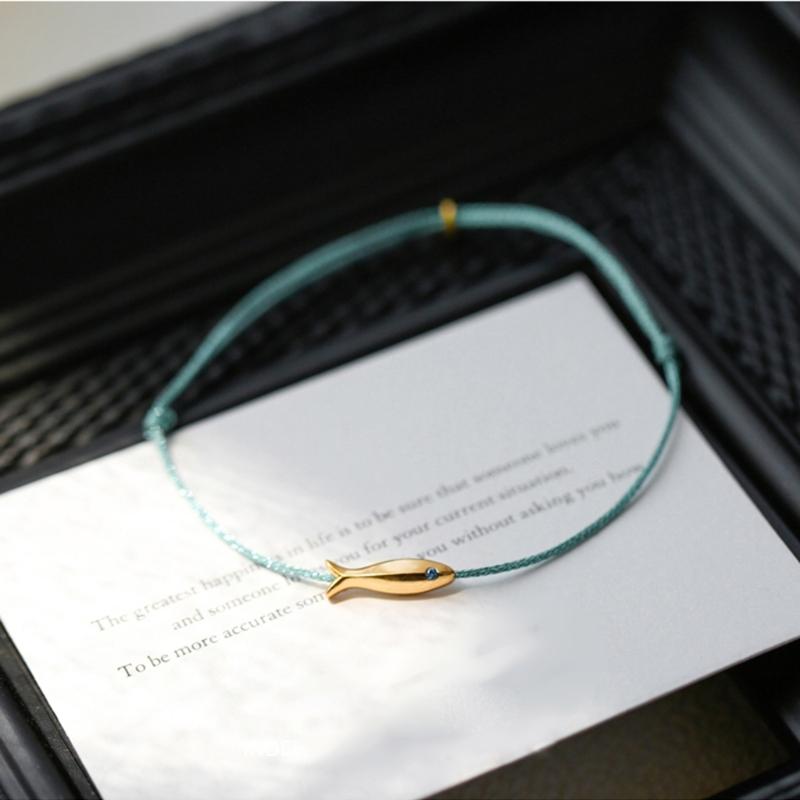 2 шт. Модный браслет на ногу с подвеской в виде золотой рыбки, цепочка на ногу, браслеты на лодыжку с удачным карпом, пляжные украшения, простые синие/красные плетеные браслеты на лодыжку