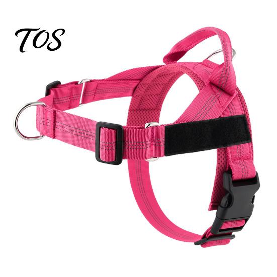 Ergonomic Pressure Relief Dog Harness No Pull Harness, Adjustable Nylon Vest with Handle, Breathable Dash-proof Control for Hiking Padded Medium Large