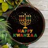 Classic Happy Kwanzaa Wooden Sign - African American Festivals Round Sign for Front Door, Wall Hanging Decor - Ideal Kwanzaa Decor