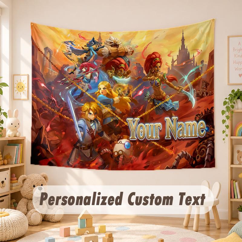 Custom Name Text Tapestry,Zelda Boho Wall Hanging, Decorative Backdrop Tapestry For Room