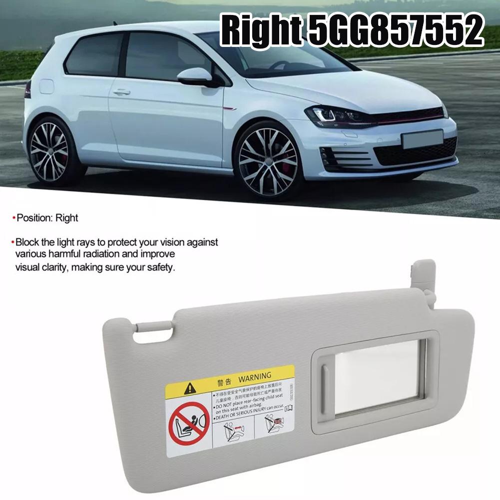 Windscreen Accessory Gray Plastic Front Right Sunvisor with Mirror Compatible with Multiple Models from 2013 to 2025
