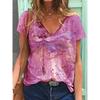 V-neck Short Sleeved Top with Sexy 3D Animal Butterfly Dragonfly Print Women's T-shirts