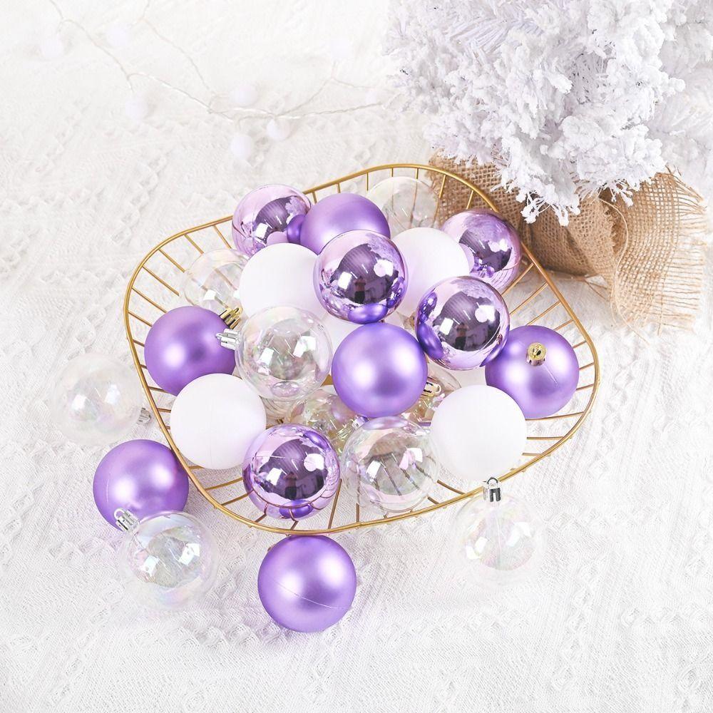 24pcs 6CM Christmas Balls Electroplated Christmas Spheres Pendant  Background Layout